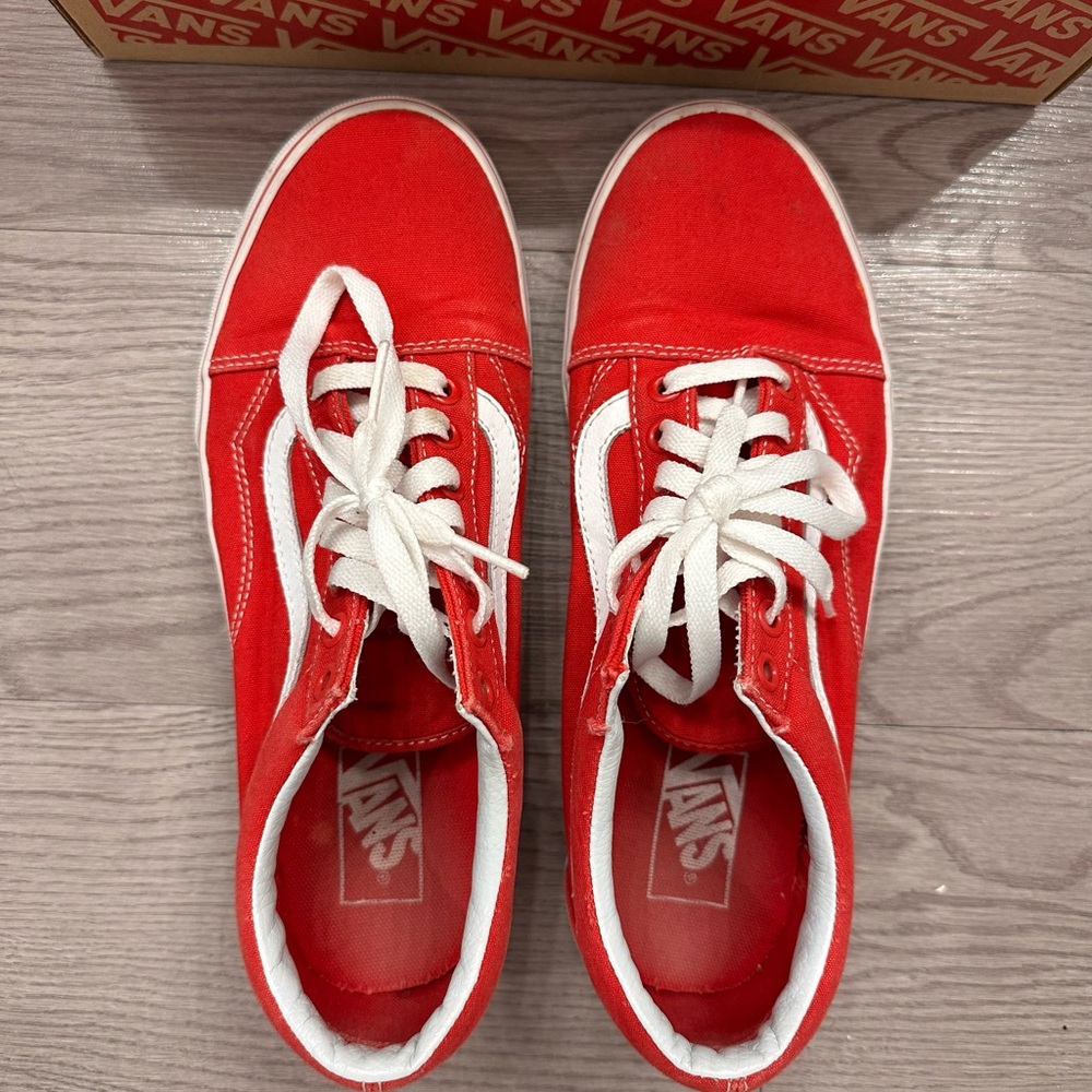 Vans Red and White Sneakers